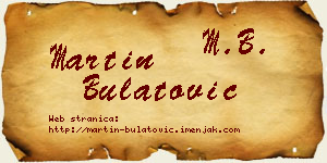 Martin Bulatović vizit kartica